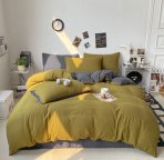 Постельное белье двуспальное Dushka Home Поликотон 21134 180х215 см оливковое с серым