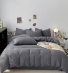 Постельное белье двуспальное Dushka Home Поликотон 21190 180х215 см темно-серое
