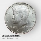 🇺🇸 UNC 1/2 Пів долара 1964 | 50C Kennedy  Half Dollar | 50 центів США Кеннеді