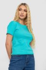 Футболка женская в рубчик, цвет бирюзовый, 238R123-1