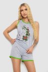 Пижама женская с принтом, цвет серо-салатовый, 238RB40