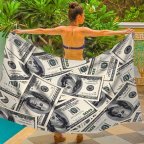 Парео пляжное с 3D принтом Rich Vibes 31094 80х150 см