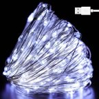 Гирлянда нить "Роса", 50м, от USB, 8 режимов, 500 LED, IP44 Белый