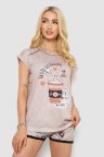 Пижама женская с принтом, цвет бежевый, 243R7007-17