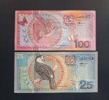 Суринам 25 та 100 gulden 2000