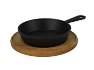 Сковорода чугунная с подставкой Brizoll Horeca H1830R-DK 18 см черная