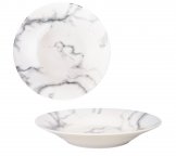 Тарелка суповая SNT Белый мрамор 050-44-06 23 см белая