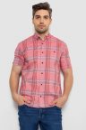 Рубашка мужская в клетку, цвет коралловый, 214R244564