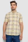 Рубашка мужская в клетку, цвет желтый, 214R244564