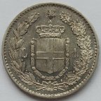 Італія 1 ліра 1900 - Рідкісний рік - Тираж 317 773 ~Срібло~