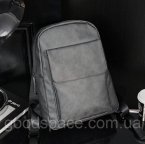 Чоловічий міський рюкзак екошкіра чорний Сірий