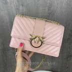 Модна жіноча невелика сумка на ланцюжку Пінко біла золотиста Pinko Рожевий