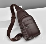 Чоловічі сумки бананка нагрудна Кенгуру, нагрудна барсетка слінг через плече Коричневий
