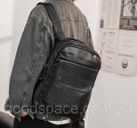 Чоловічий міський рюкзак екошкіра чорний
