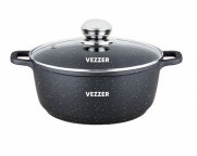 Кастрюля с крышкой Vezzer VZ8040 24 см 4.5 л черная