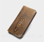 Жіночий шкіряний клатч гаманець з крокодилом, жіночий клатч-гаманець крокодил натуральна шкіра Світ