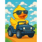 Набор для творчества Идейка Алмазная мозаика Утка в машине AMV1207 20х15 см