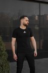 Футболка Adidas чорна (лого центр) L