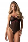 Прозрачное боди Obsessive Novenes Черное XL/2XL