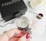 Стильні жіночій наручний годинник стиль Pandora Золото з сріблом