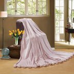 Плед меховой с помпонами Love You 181162 150х200 см нежно-розовый