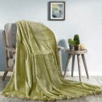 Плед меховой с помпонами Love You 181159 150х200 см зеленый