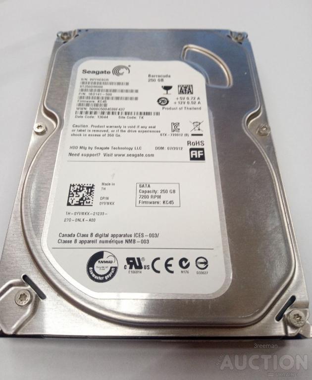 НакопичувачHDDSeagate250GB