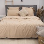 Постельное белье семейное Viluta Сатин Wash-68-S 210х143х2 см светло-бежевое