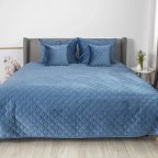 Покрывало евро ТЕП Velour Ромб круглый 4-00518_33878 240х260 см темно-синее