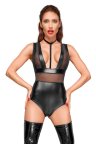 Боди под латекс Noir Handmade F183 Powerwetlook с широкими бретелями Черное M