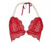 Эксклюзивный кружевной бюстгальтер Bracli Bego's, Красный, День влюблённых, M, M