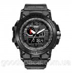 Чоловічий спортивний наручний годинник SMAEL армійський електронний Чорний з чорним