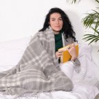 Плед кашемировый Love You 4482 140х200 см светло-серый с серым