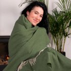 Плед шерстяной Love You 6060 140х200 см оливковое