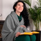 Плед шерстяной Love You 6062 140х200 см серое