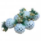 Набор игрушек на елку шерстяных Ромб серебристый 19728 8 см 6 шт