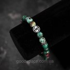 Стильний чоловічий браслет Знак Зодіаку Риби з натурального каменю