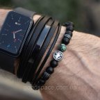 Стильний чоловічий браслет Знак Зодіаку Рак з натурального каменю