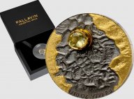 RAR Золота монета «Celestial Gold - Pallavin» 2024 (Метеорит Джепара) 1/10 oz Au 9999, Тираж 479